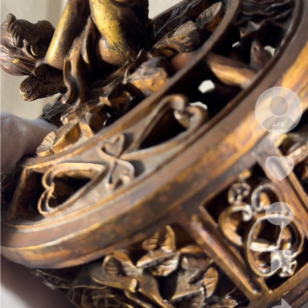 Ornate Bronze Cherub Sculpture box